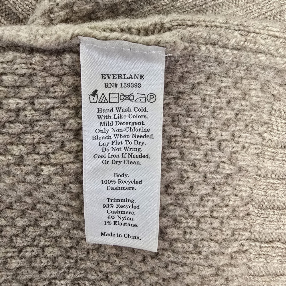Everlane Recycled Cashmere Sweater Pullover Size M Waffle Side Mock Neck Womens - Picture 8 of 9